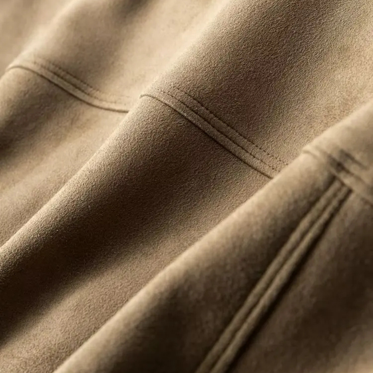 Beau | Men's Suede Trucker Jacket Beige