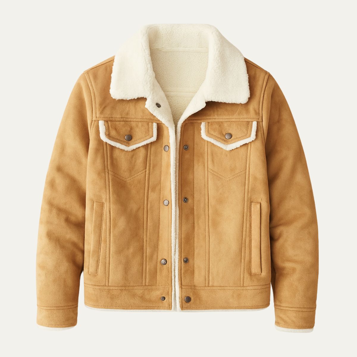 Axel | Men's Sherpa Lined Suede Jacket Camel