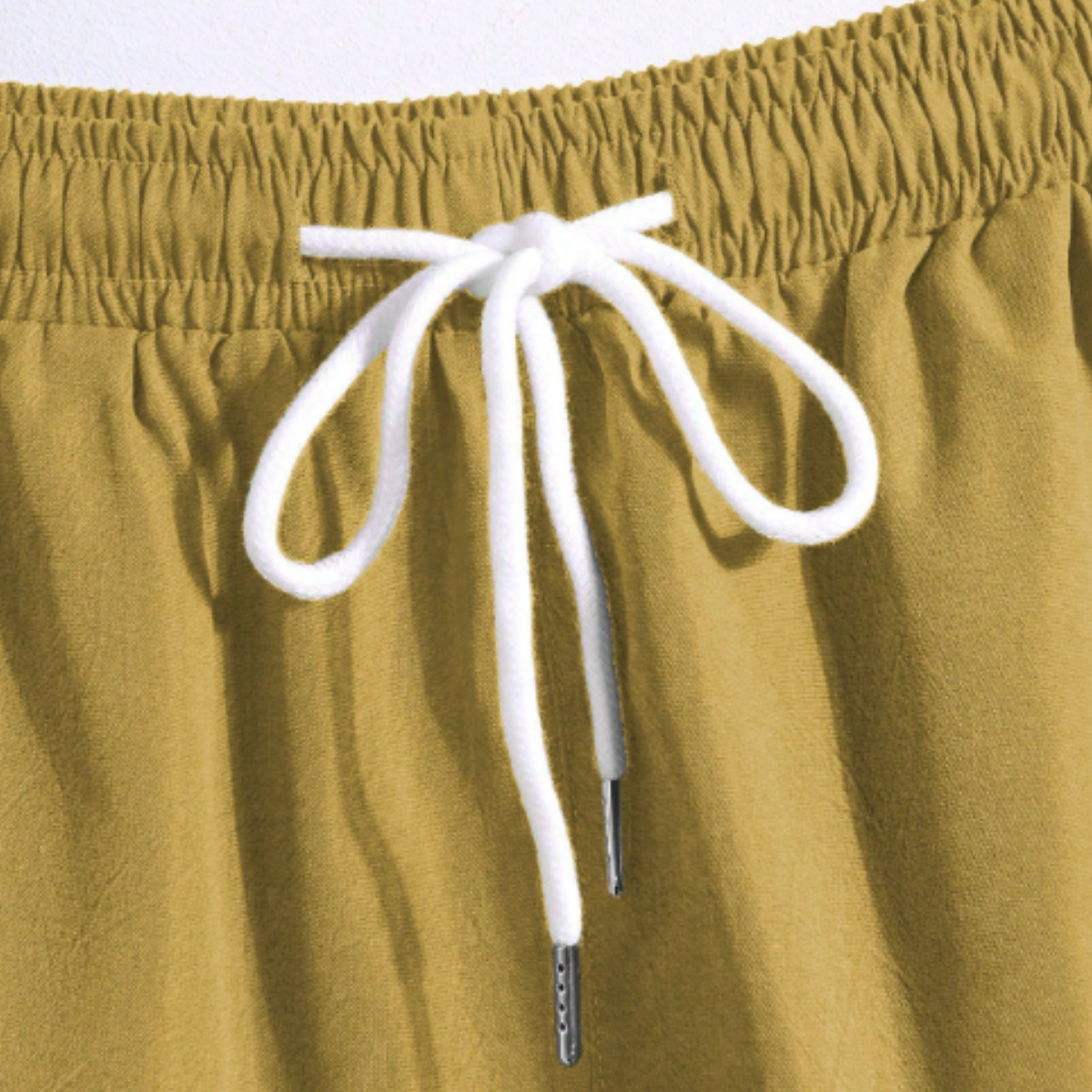 Lars | Men's Casual Button Up Short Sleeve Shirt Shorts Set Gold