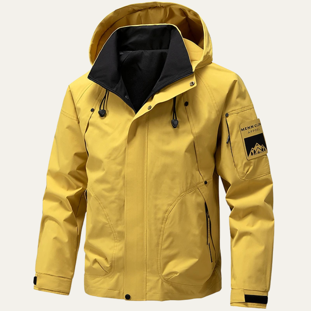 Ada | Men's Windproof Rain Jacket Black Hooded Outdoor