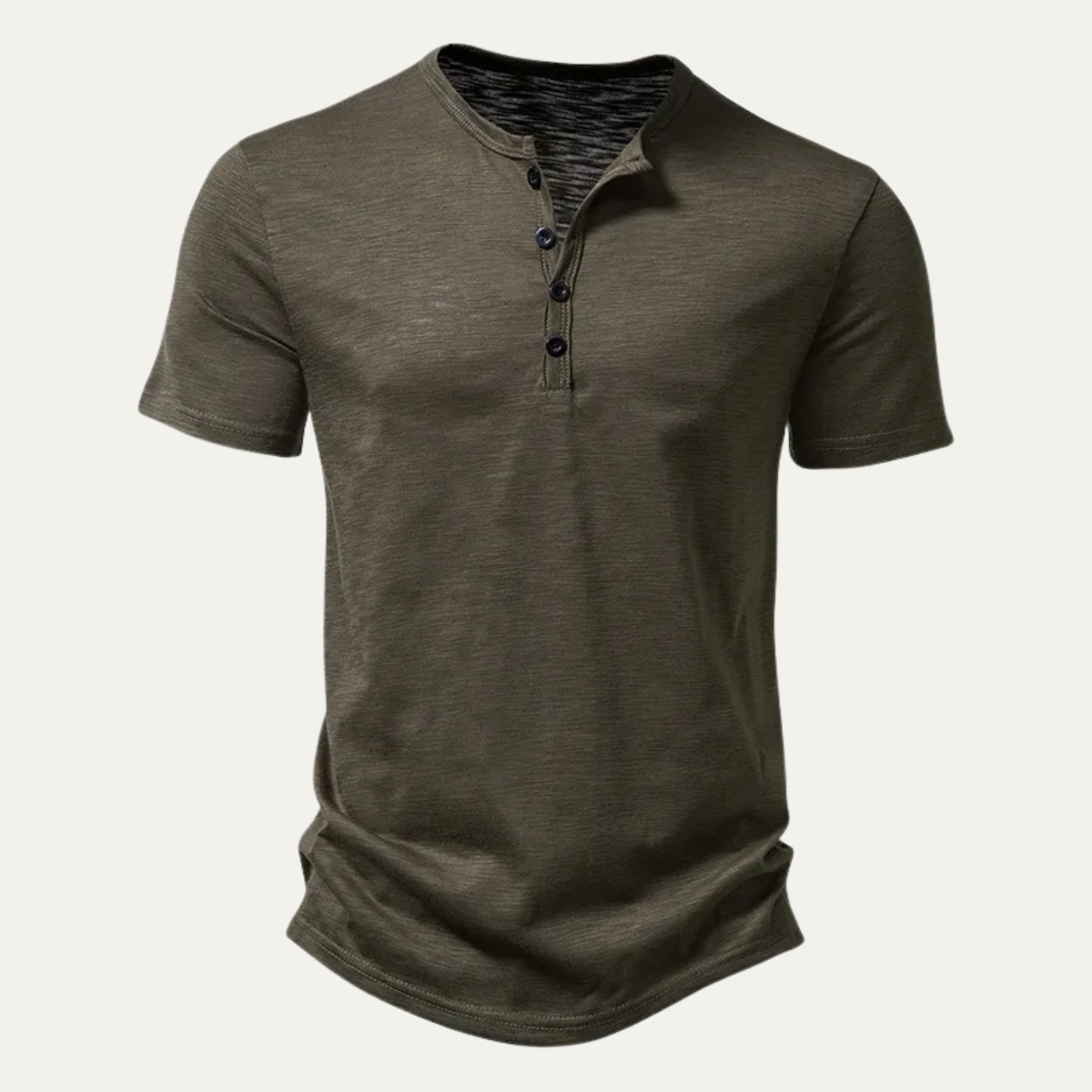 Eli | Men's Henley Shirt Sage Green Button Placket