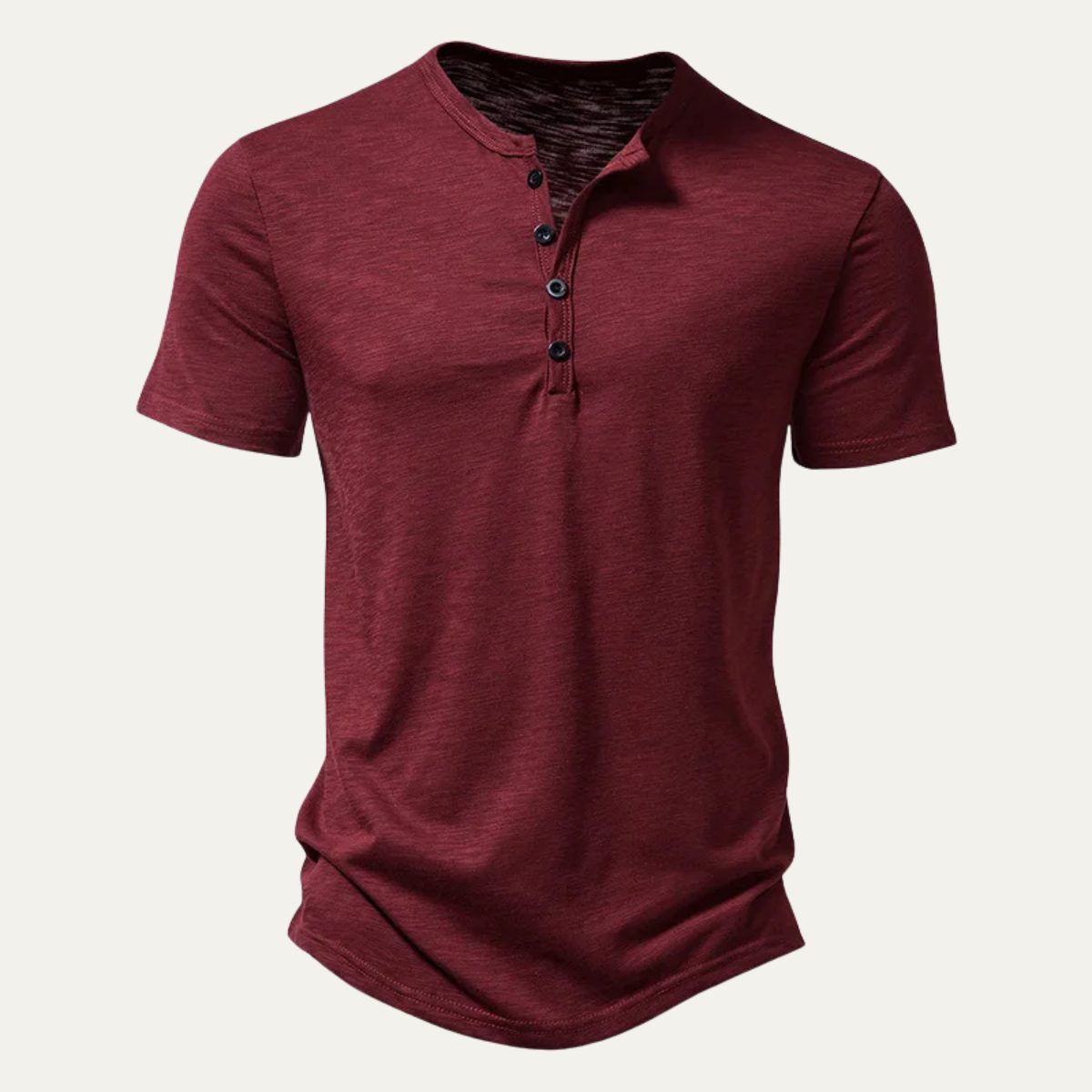 Sage | Men's Henley Shirt Cream Short Sleeve