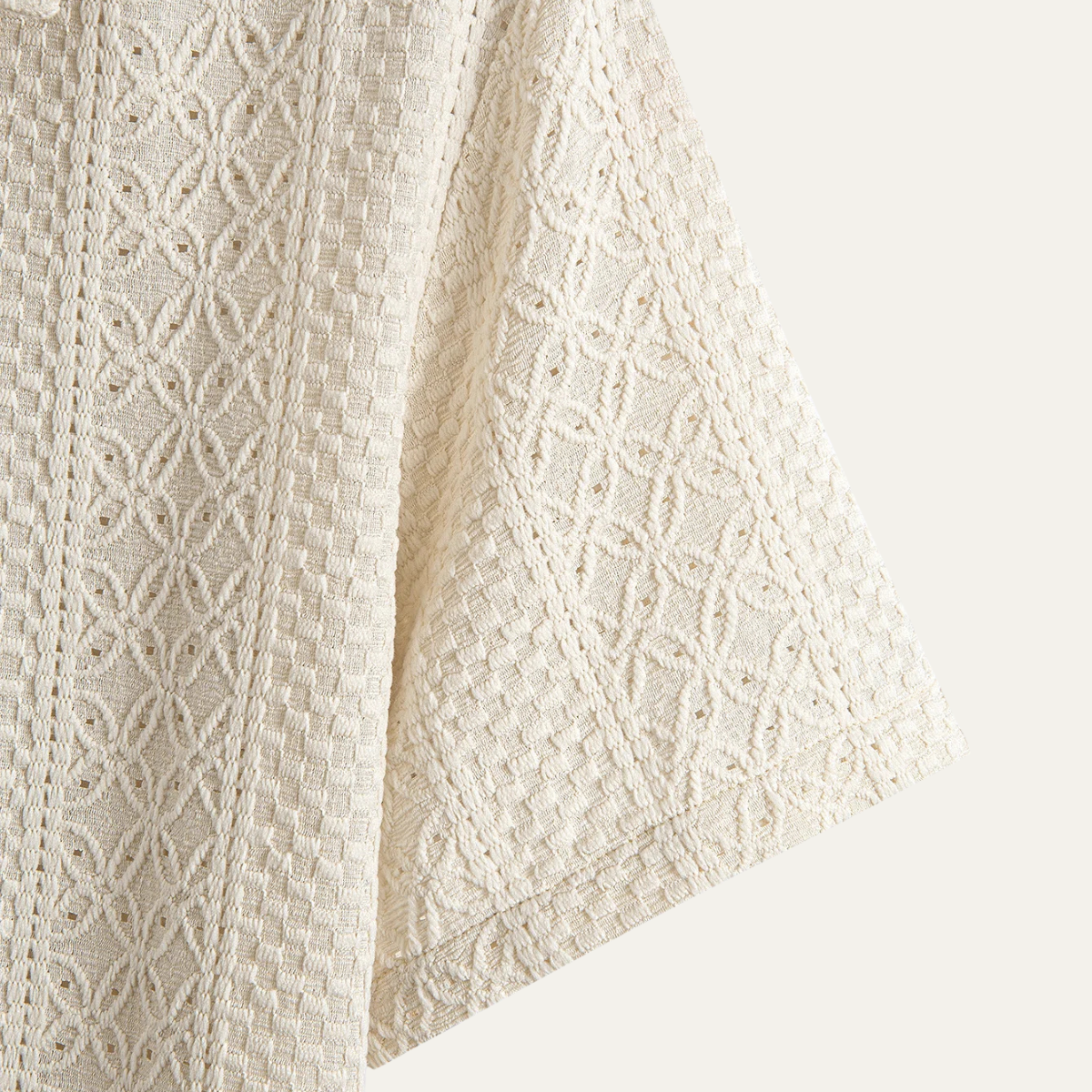 Axel | Men's Casual Jacquard Knit Polo Shirt Cream