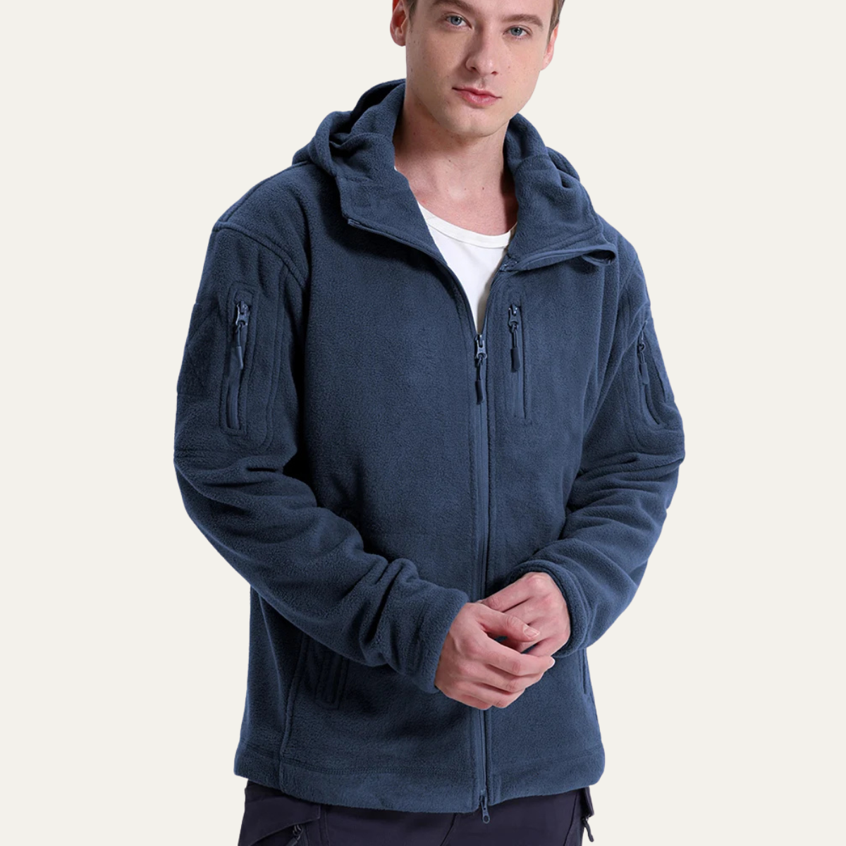 Vance | Men's Fleece Jacket Navy Hooded Tactical