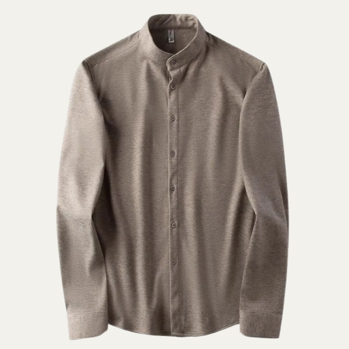 Beau | Men's Cream Flannel Shirt Long Sleeve Button Up Casual