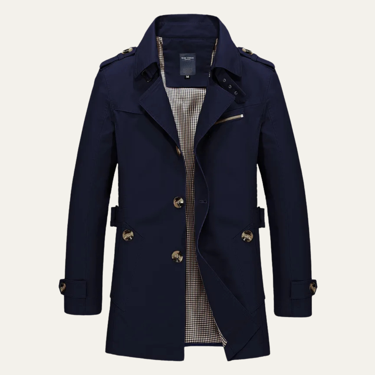 Axel | Men's Double Breasted Trench Coat Cream