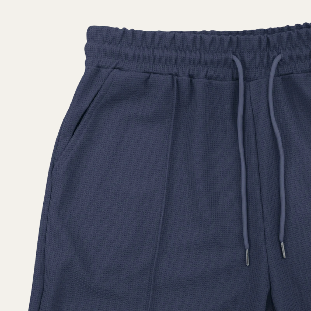 Jasper | Men's Sweatsuit Navy Ribbed Short Sleeve Zip Polo