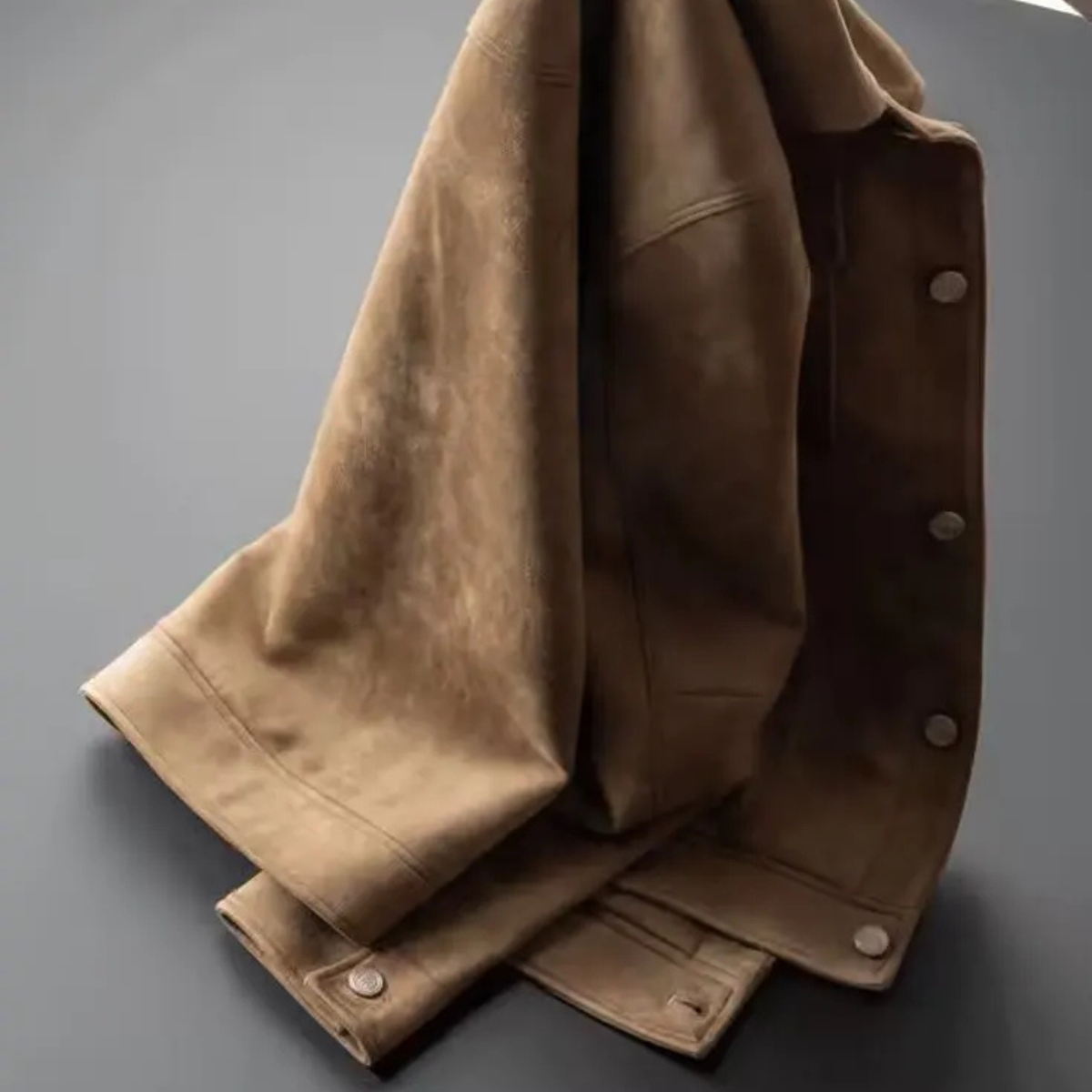 Beau | Men's Suede Trucker Jacket Beige