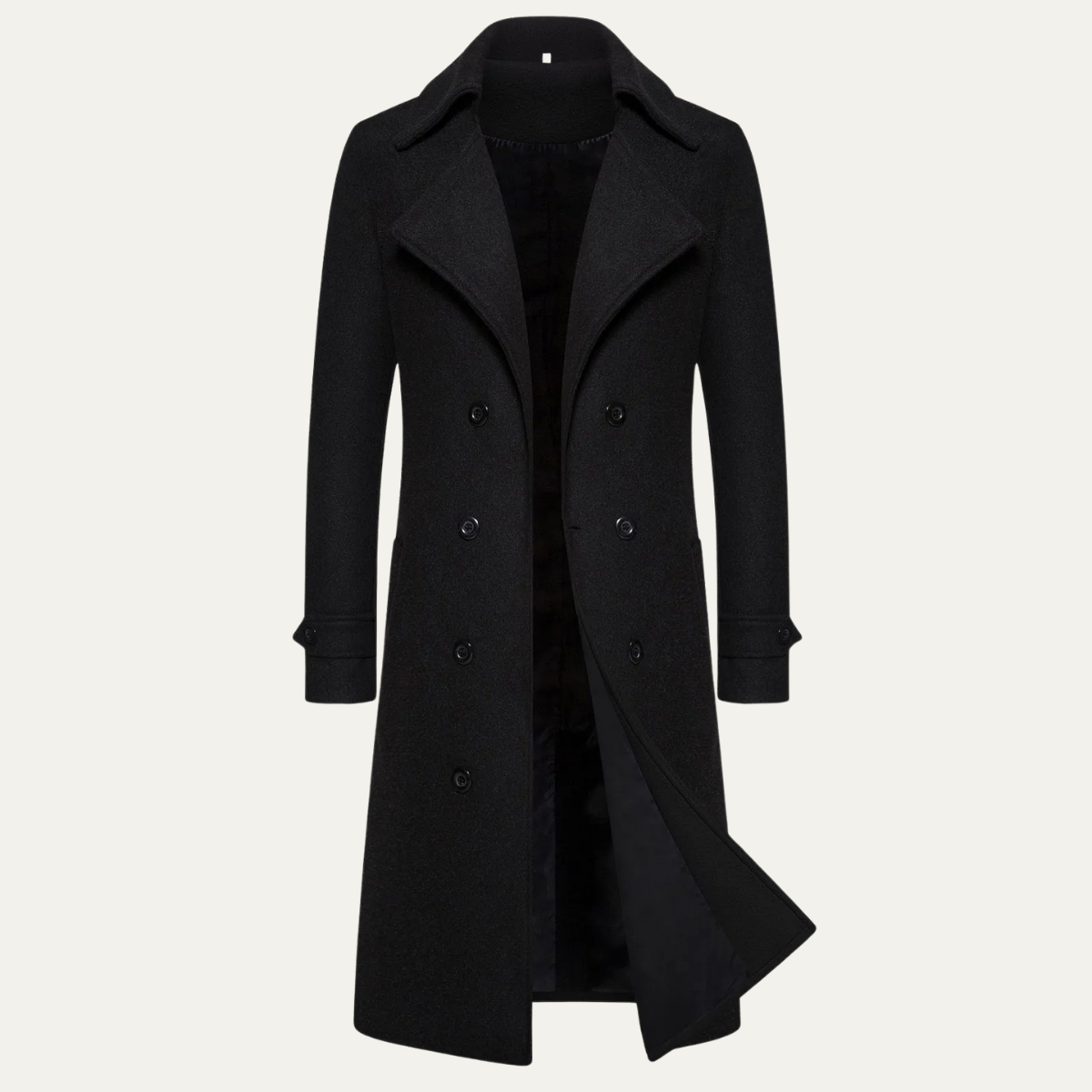Wyatt | Men's Double Breasted Wool Trench Coat Gray
