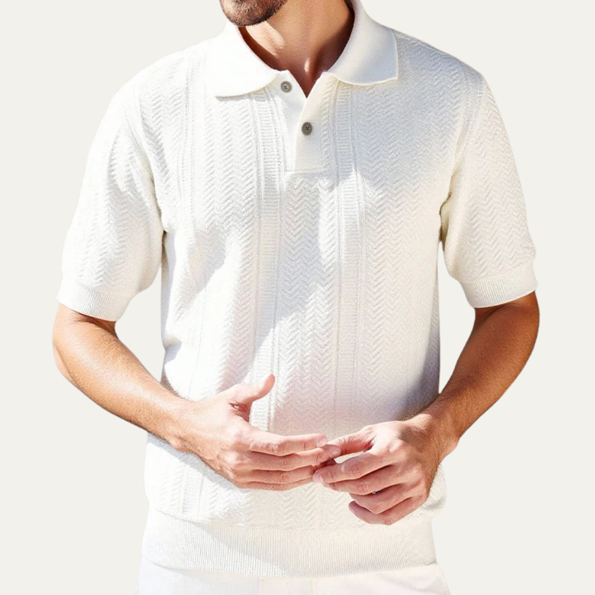 Axel | Men's Cable Knit Polo Shirt Forest Green