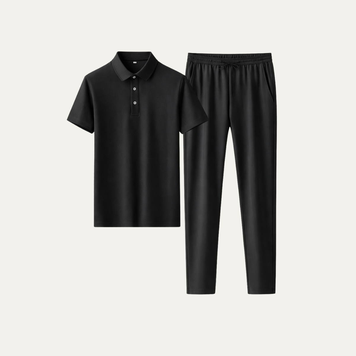 Axel | Men's Casual Polo Shirt Lounge Set Black