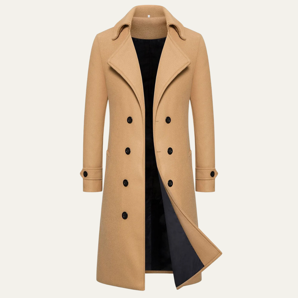 Wyatt | Men's Double Breasted Wool Trench Coat Gray