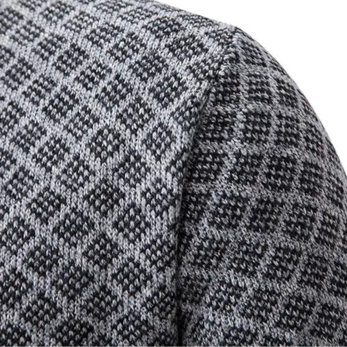 Axel | Men's Diamond Pattern Cardigan Gray Zip Up