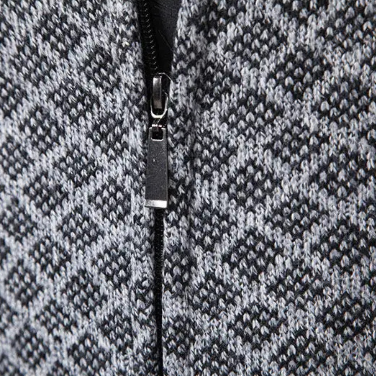 Axel | Men's Diamond Pattern Cardigan Gray Zip Up