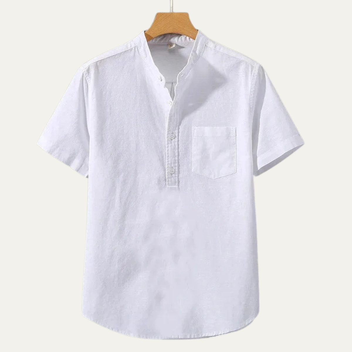 Axel | Men's Henley Shirt Black Short Sleeve Chest Pocket