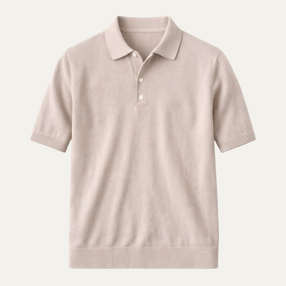 Bram | Men's Polo Shirt Cream Short Sleeve Knit