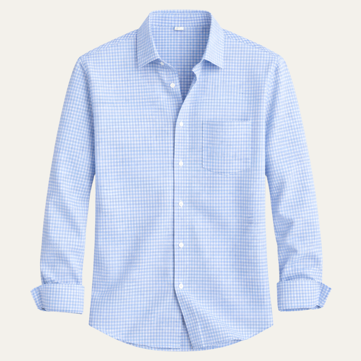 Axel | Men's Slim Fit Gingham Button Up Shirt Light Blue