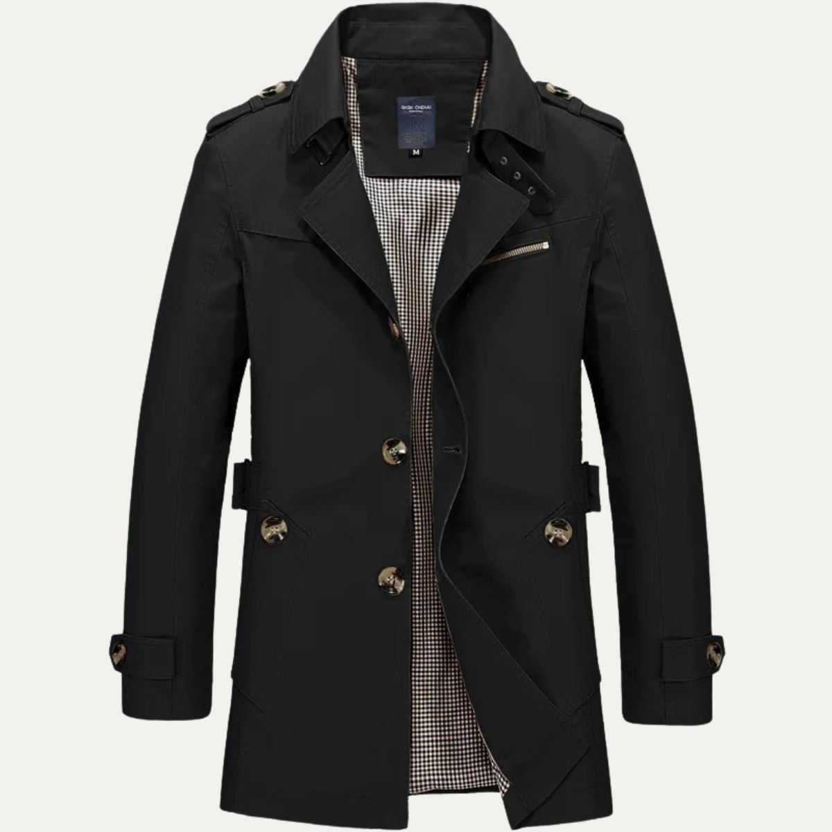 Marco | Men's Casual Trench Coat Olive Double Breasted