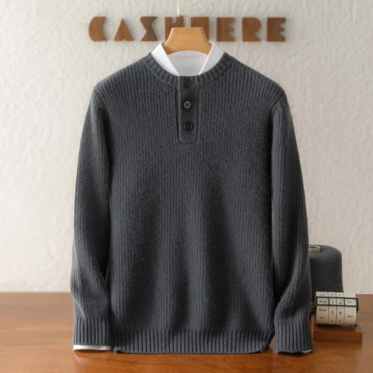 Vera | Men's Knit Sweater Brown Crew Neck