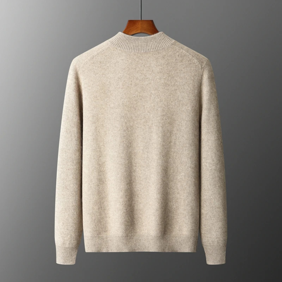 Sage | Men's Cream Quarter Zip Sweater Wool Blend