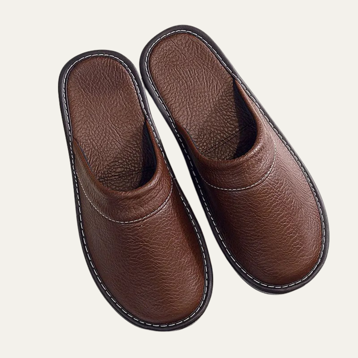 Bram | Men's Leather Slippers Black