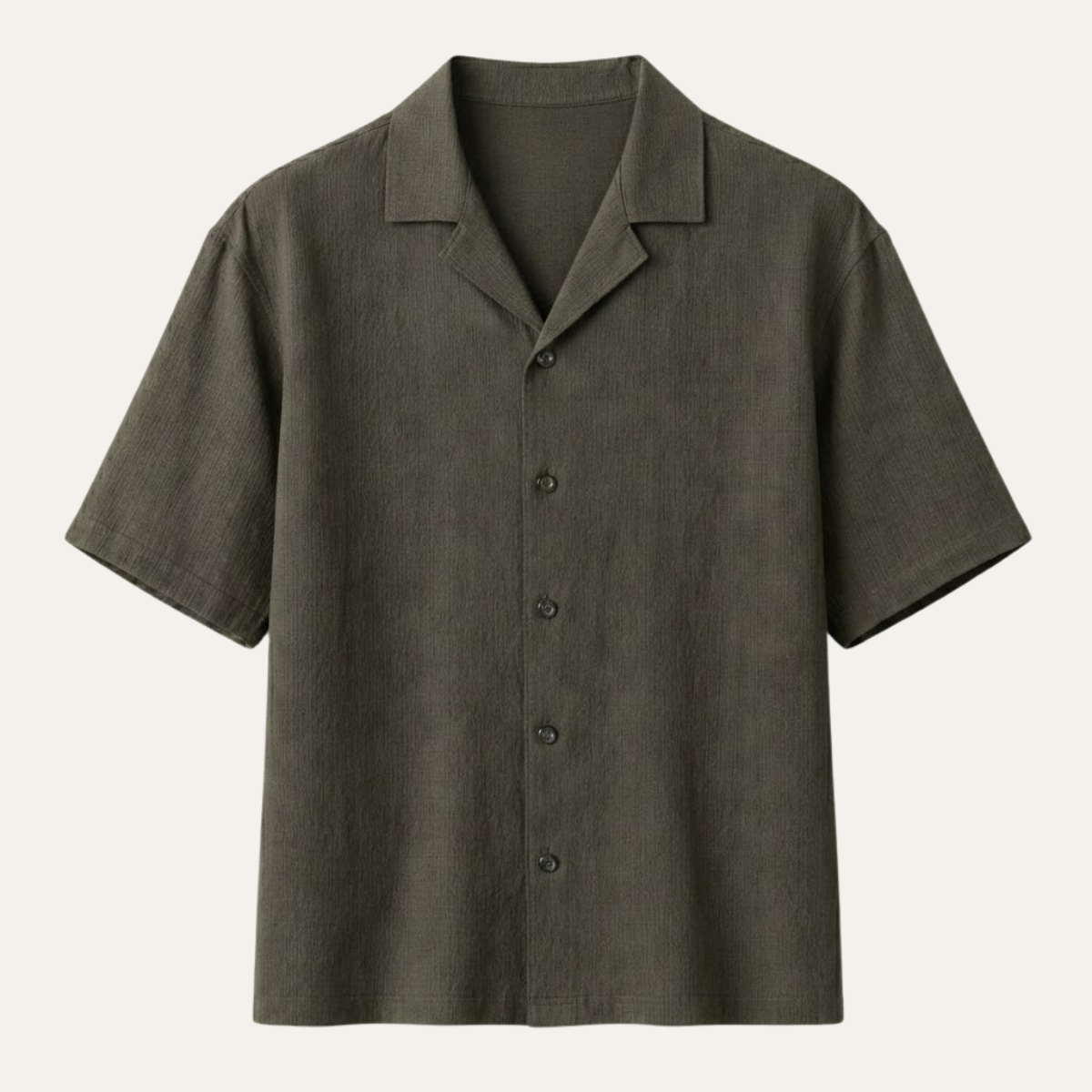 Sage | Men's Camp Collar Shirt Black Short Sleeve