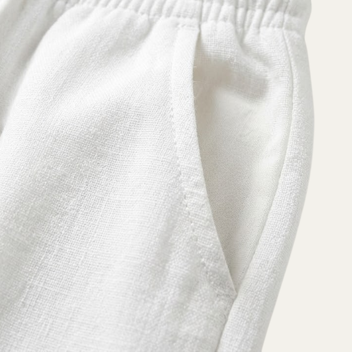 Axel | Men's Linen Joggers White Lightweight Summer Pants