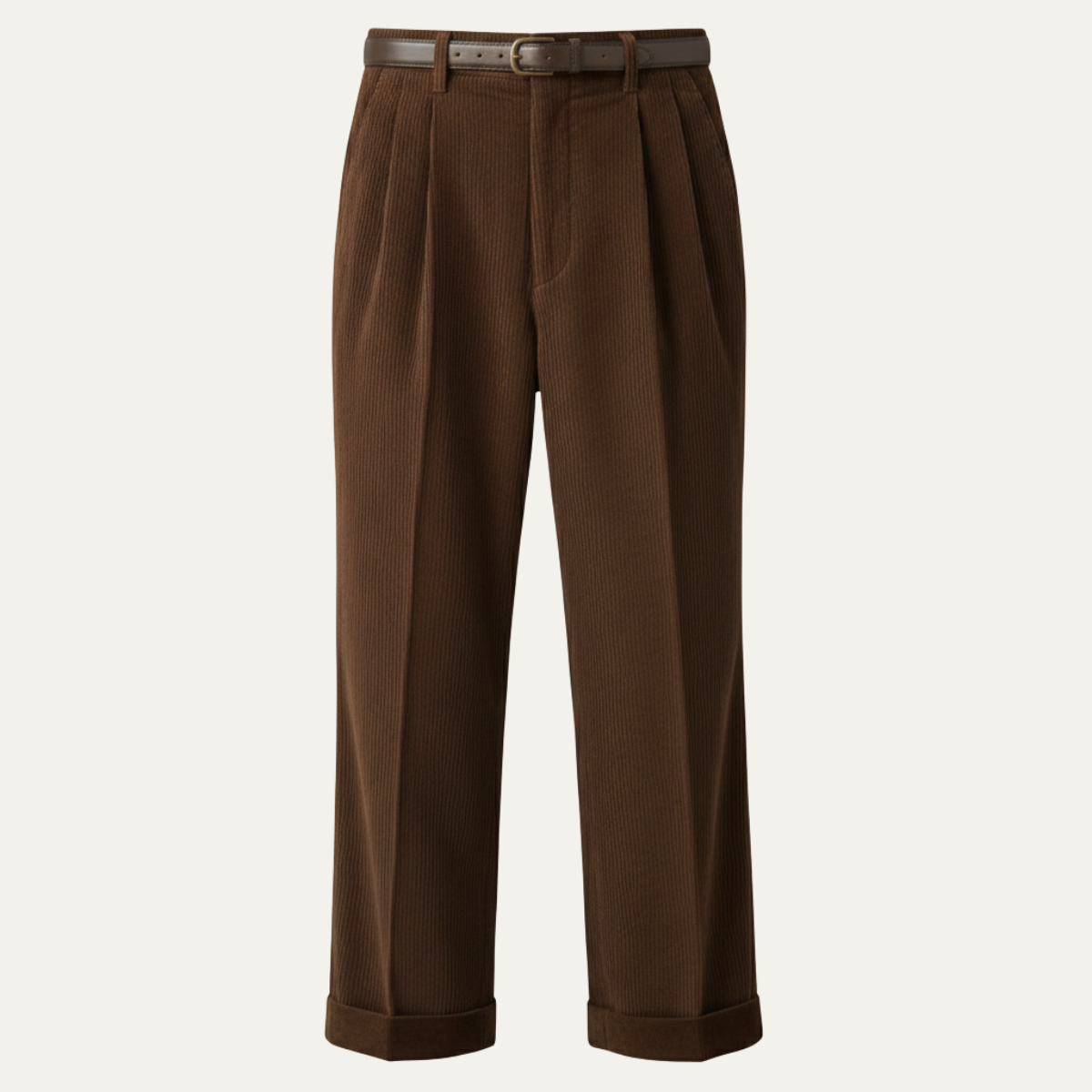 Nash | Men's Smart Casual Pleated Dress Pants Cream