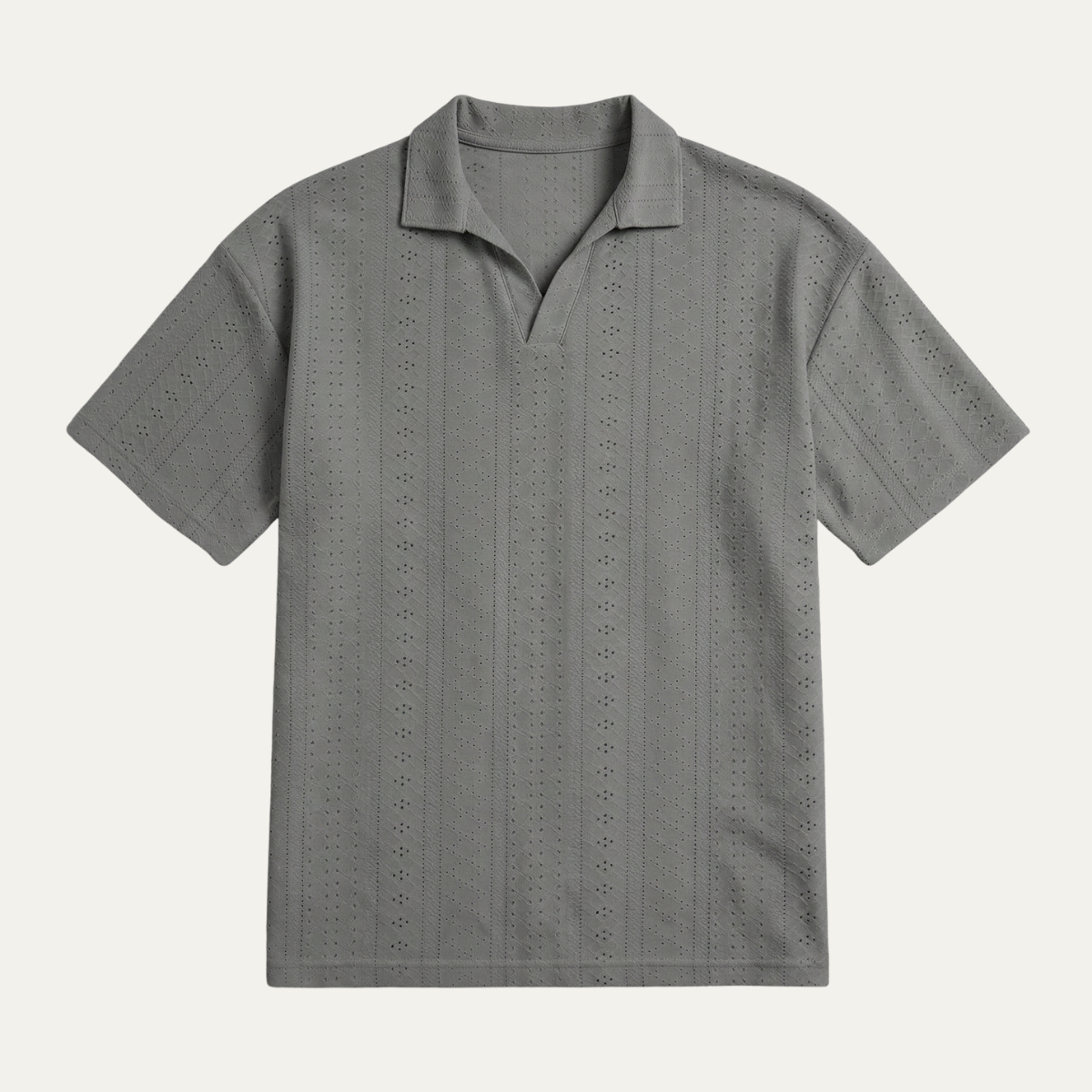 Blake | Men's Polo Shirt Camel Textured Knit