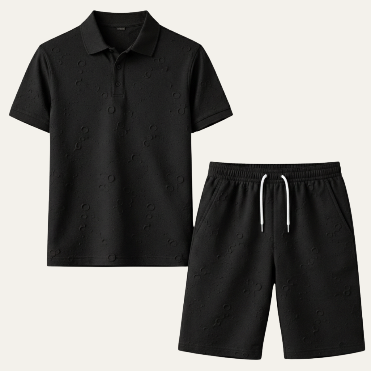 Ezra | Men's Polo Sweatsuit Navy Short Sleeve
