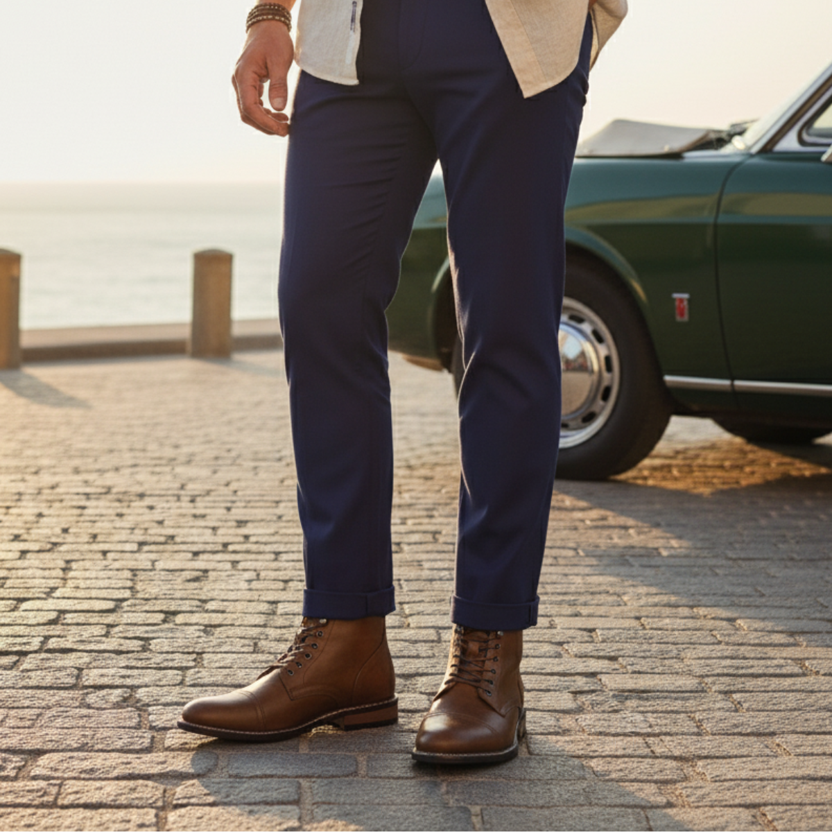 Blake | Men's Leather Lace Up Ankle Boots Gray