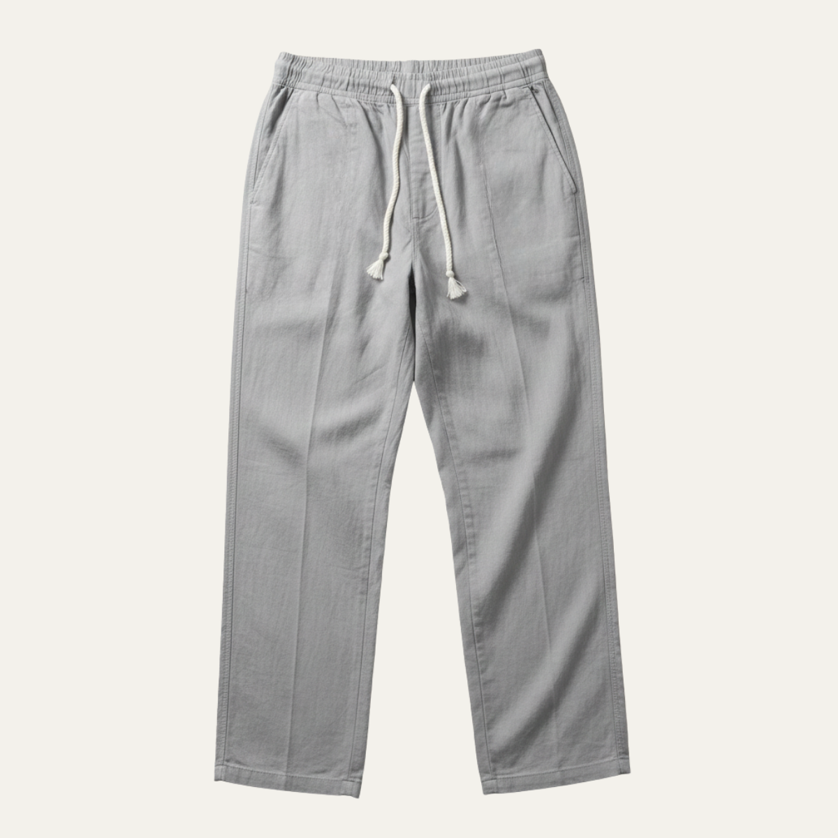 Lars | Men's Linen Pants White Drawstring Relaxed Fit