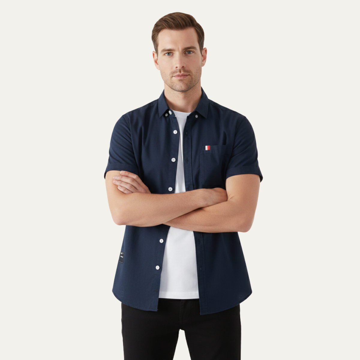 Blake | Men's Short Sleeve Button Up Shirt White