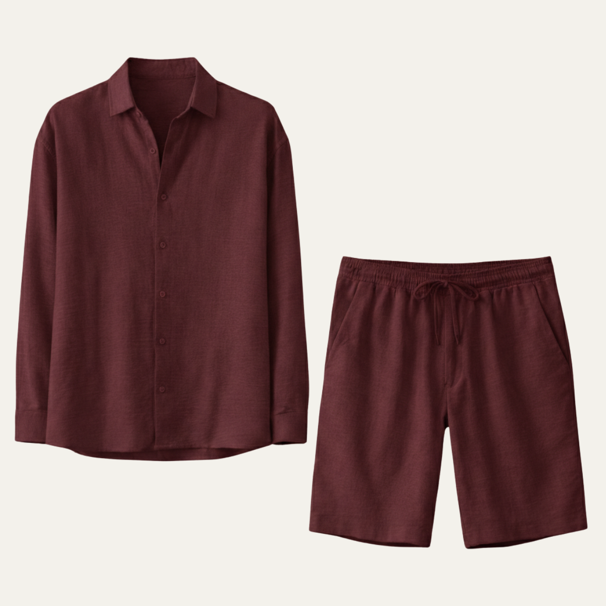 Wade | Men's Relaxed Linen Button Up Shirt Cream