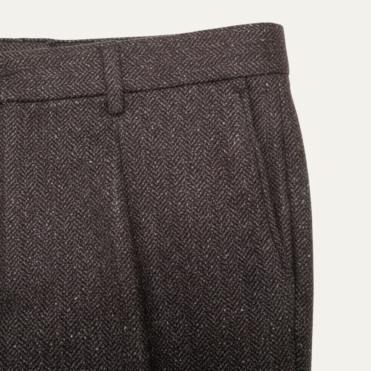 Wade | Men's Pleated Dress Pants Gray Herringbone Wool