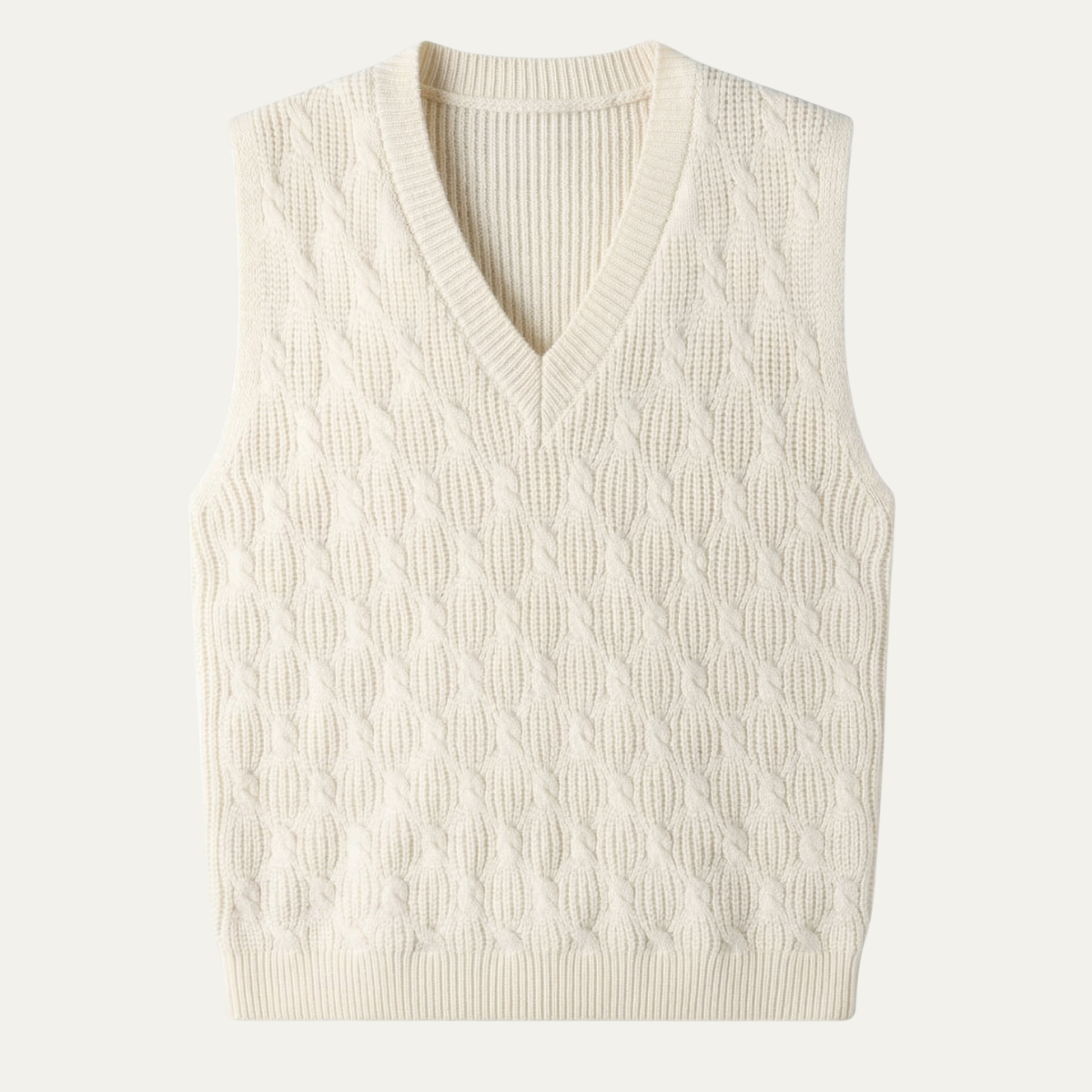 Blake | Men's Cable Knit Sweater Vest Gray V Neck