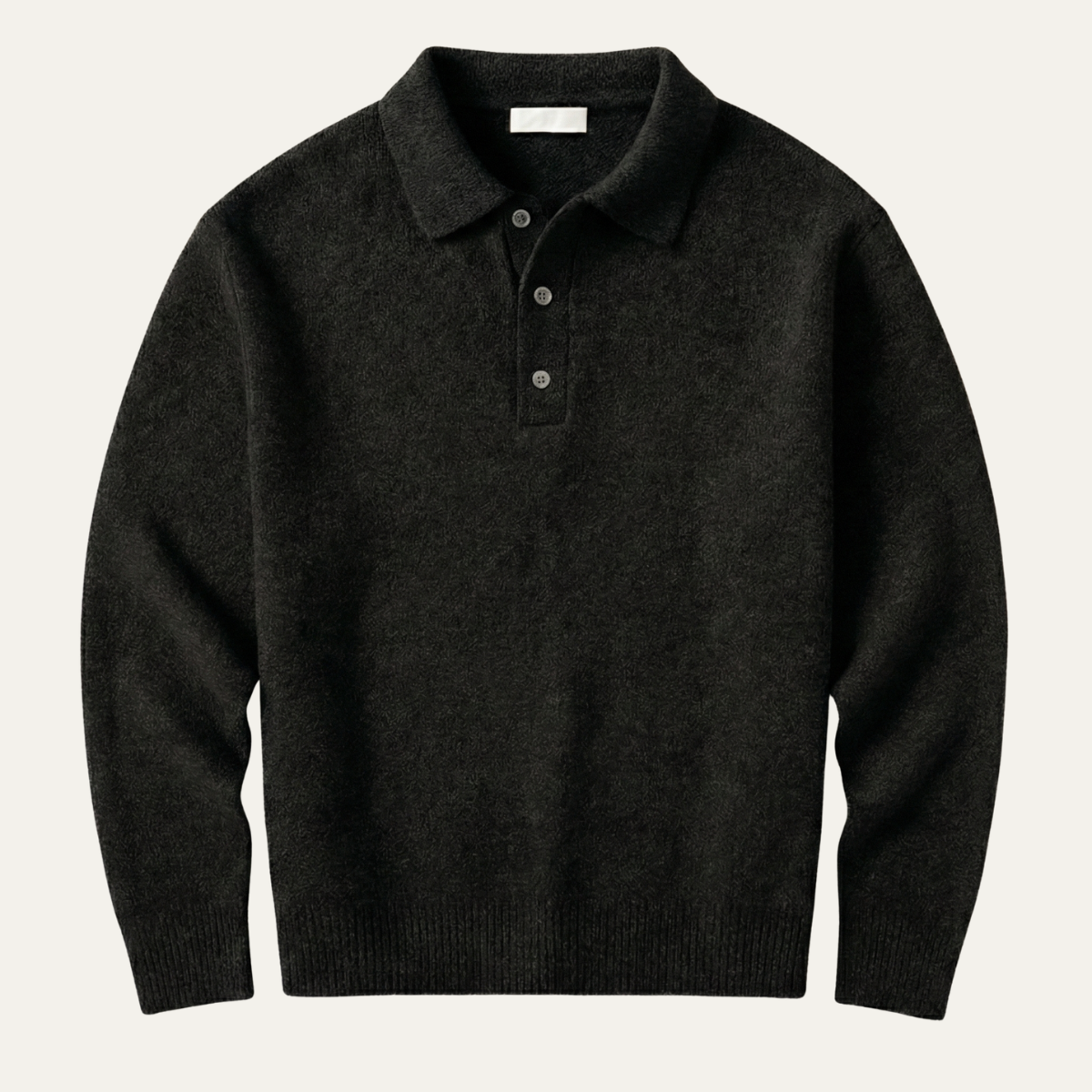 Bram | Men's Wool Sweater Brown Polo Collar