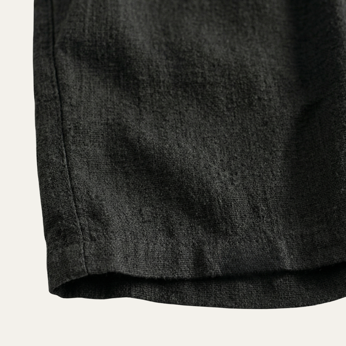 Ivas | Men's Casual Linen Shorts Black Drawstring