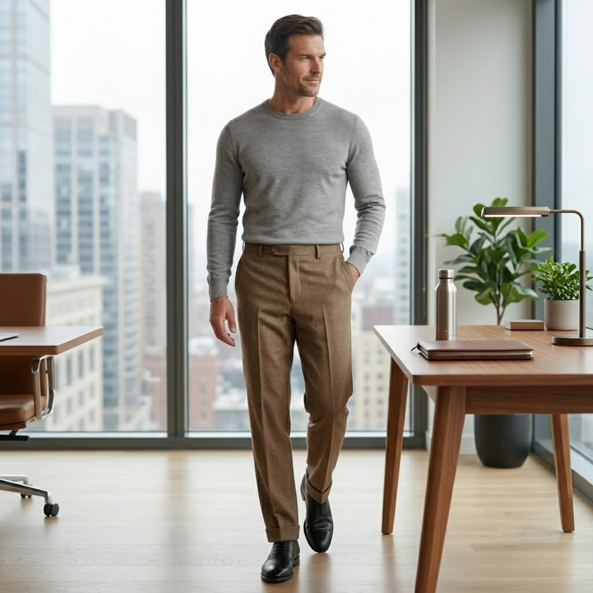 Sage | Men's Tailored Dress Pants Black
