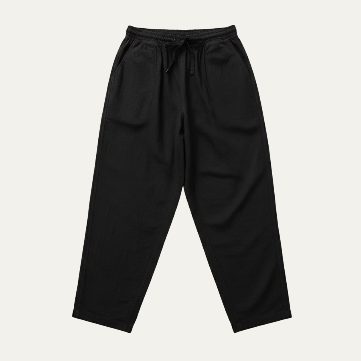 Axel | Men's Casual Loose Fit Linen Drawstring Pants White