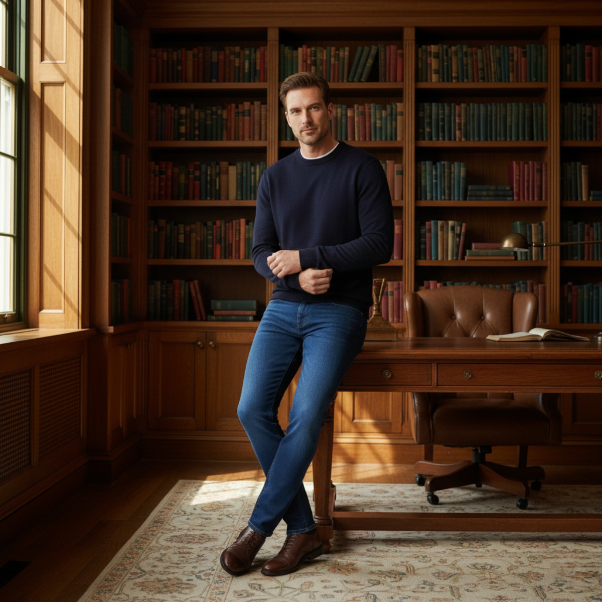 Jude | Men's Slim Fit Jeans Light Blue Stretch