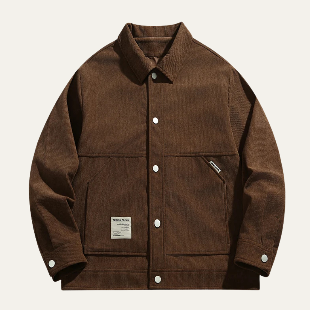 Ezra | Men's Casual Corduroy Jacket Black Button Up