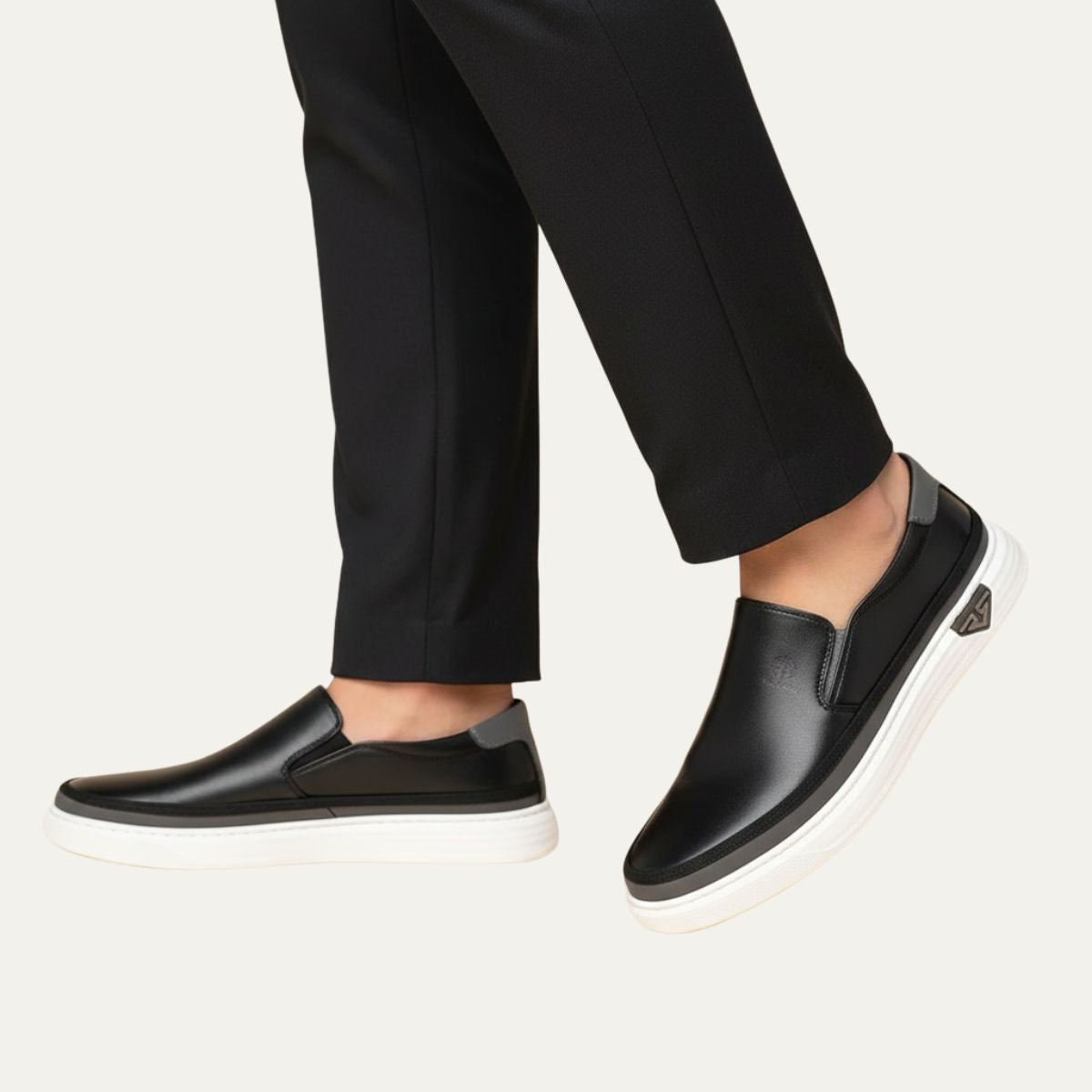 Beau | Men's Casual Slip On Shoes White Leather