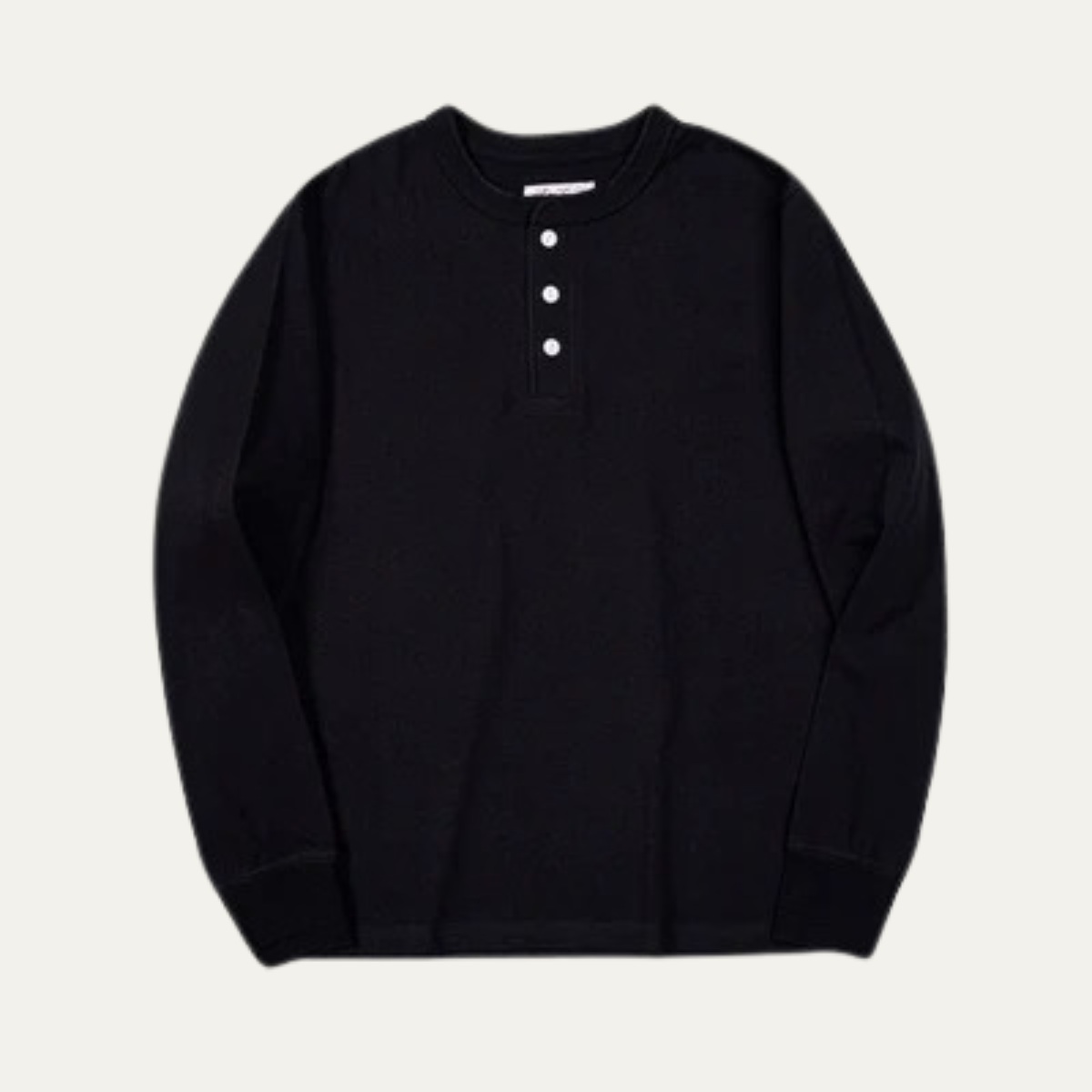 Callum | Men's Henley Shirt White Long Sleeve