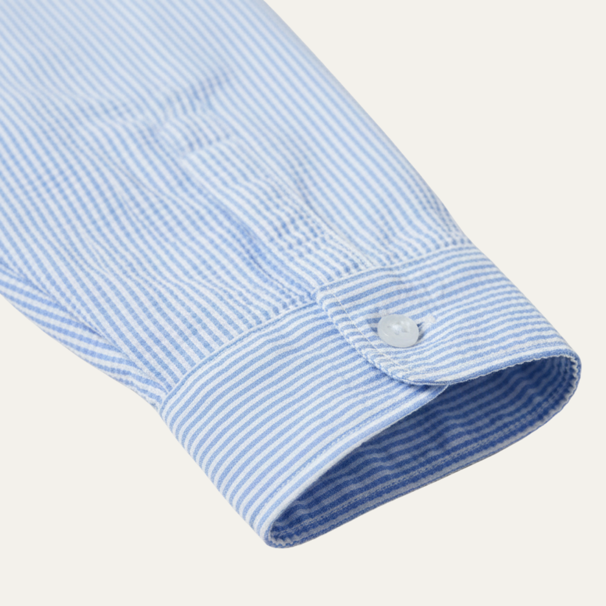 Rhys | Men's Light Blue Striped Linen Dress Shirt Long Sleeve
