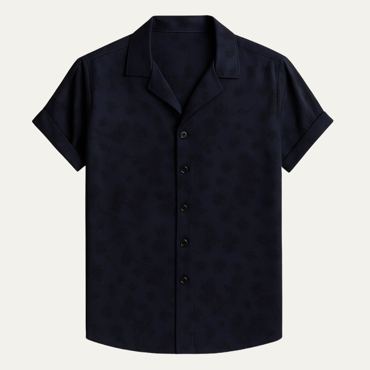 Bram | Men's Camp Collar Shirt White Short Sleeve