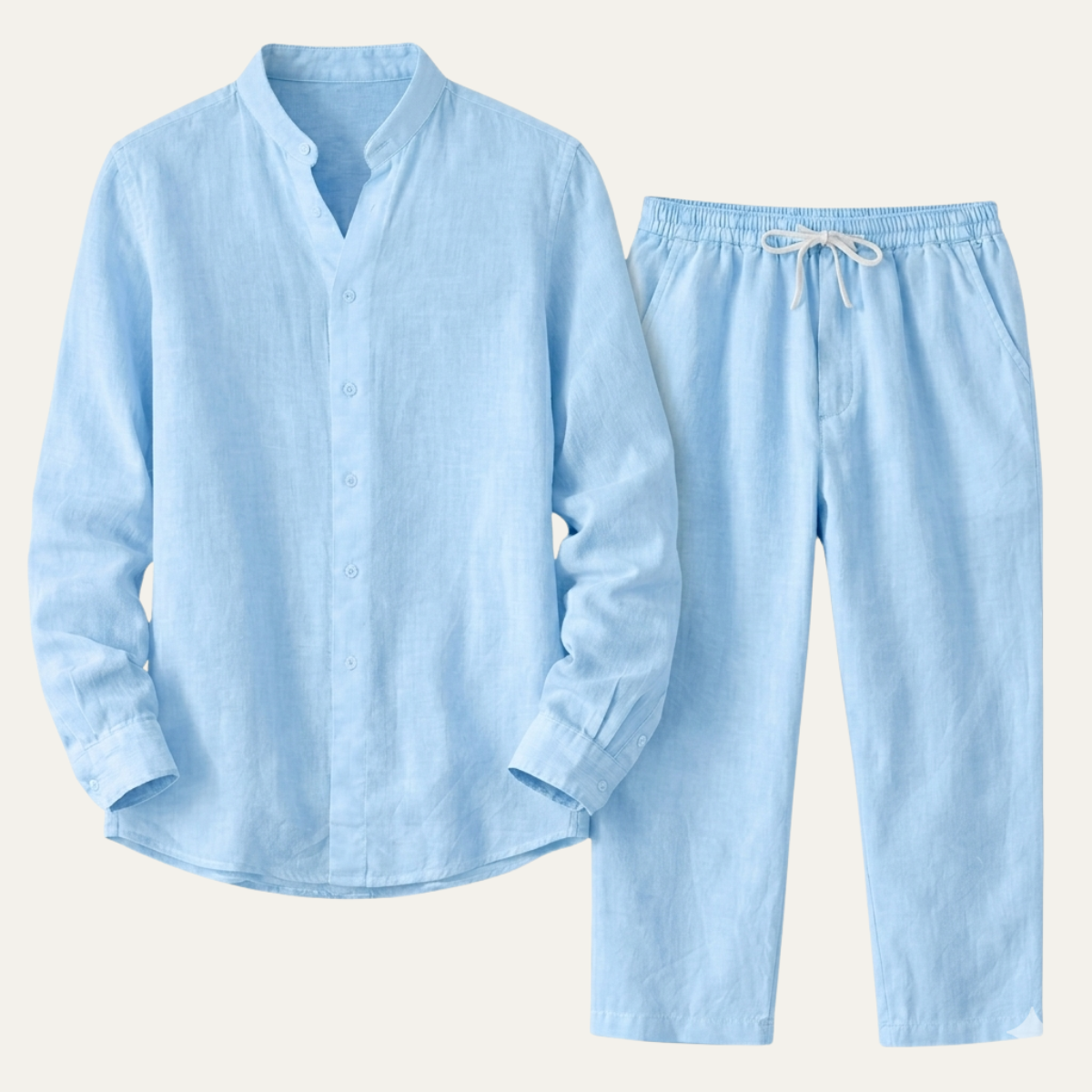 Axel | Men's Linen Shirt Sage Green Button Up