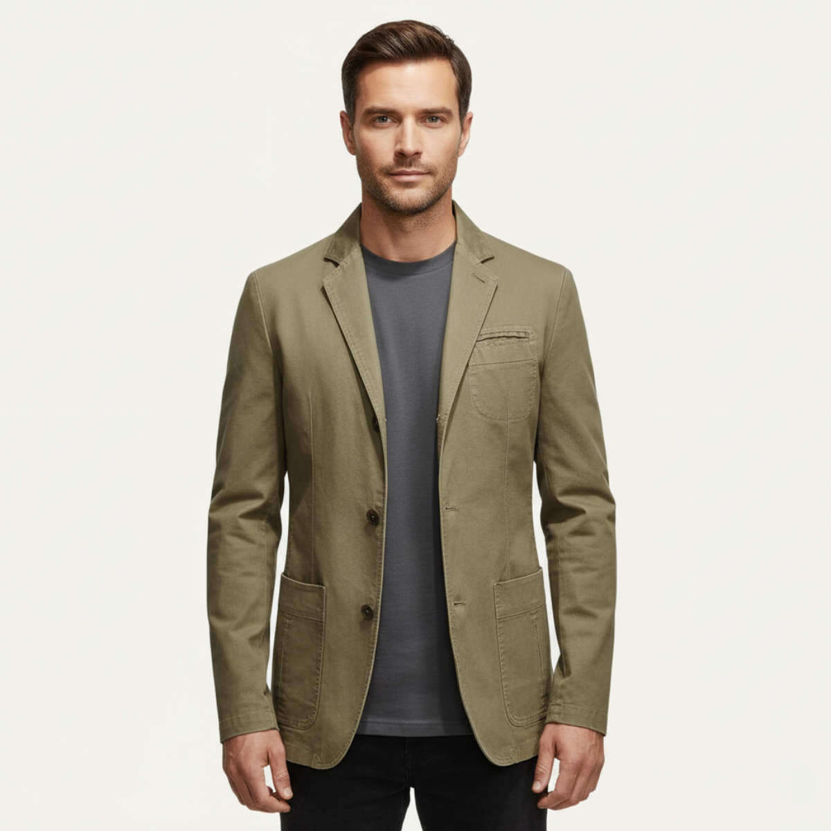 Sage | Men's Casual Cotton Blazer Olive Green Lined