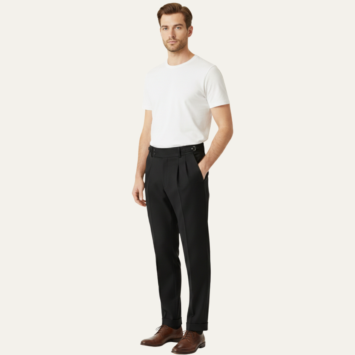 Kaden | Men's Pleated Dress Pants Khaki