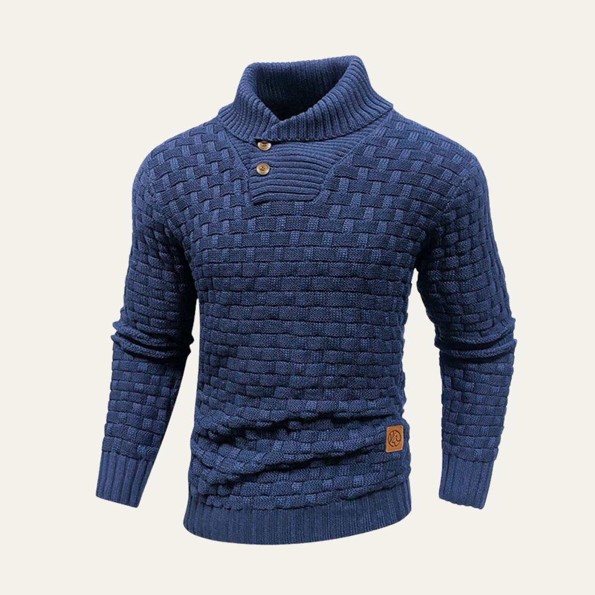 Bram | Men's Textured Knit Turtleneck Sweater Charcoal